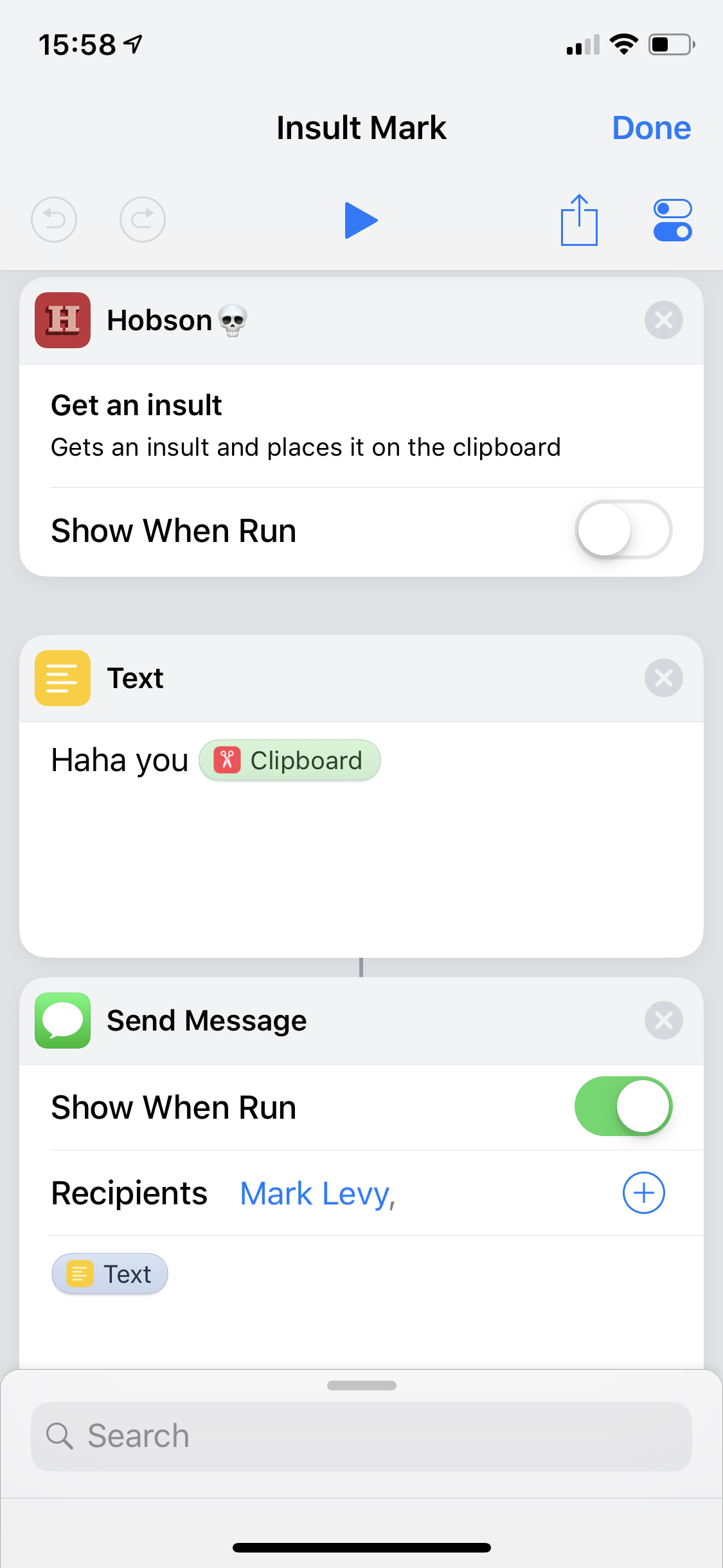 Shortcuts app using the new shortcuts